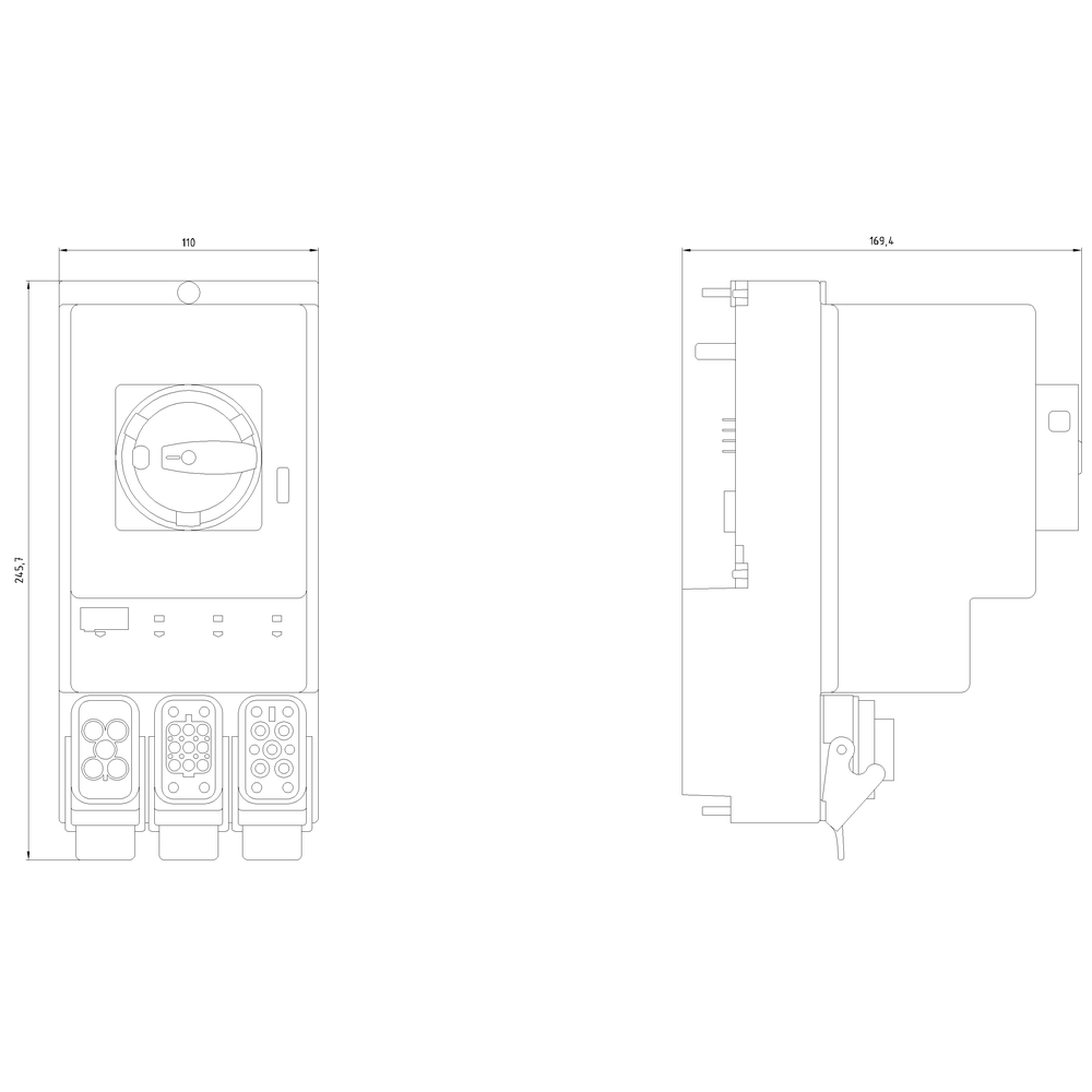 ET 200pro RSM modul servisního vypínače, do 25A, funkce odpojovače Han Q4/2
