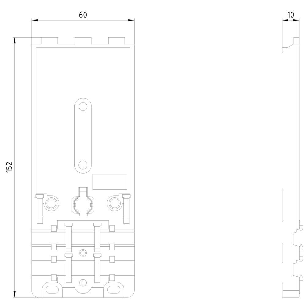 AS-I montážní deska K60 pro kompaktní moduly K60 pro montáž na stěnu pro 2 ploché kabely