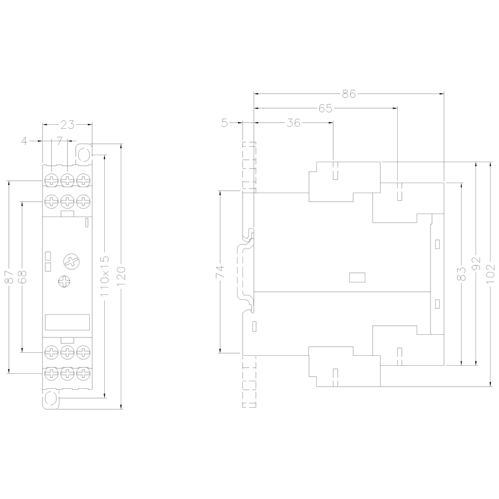 Relé pro monitorování teploty PT100, Š=22,5 mm 0 - 100 °C