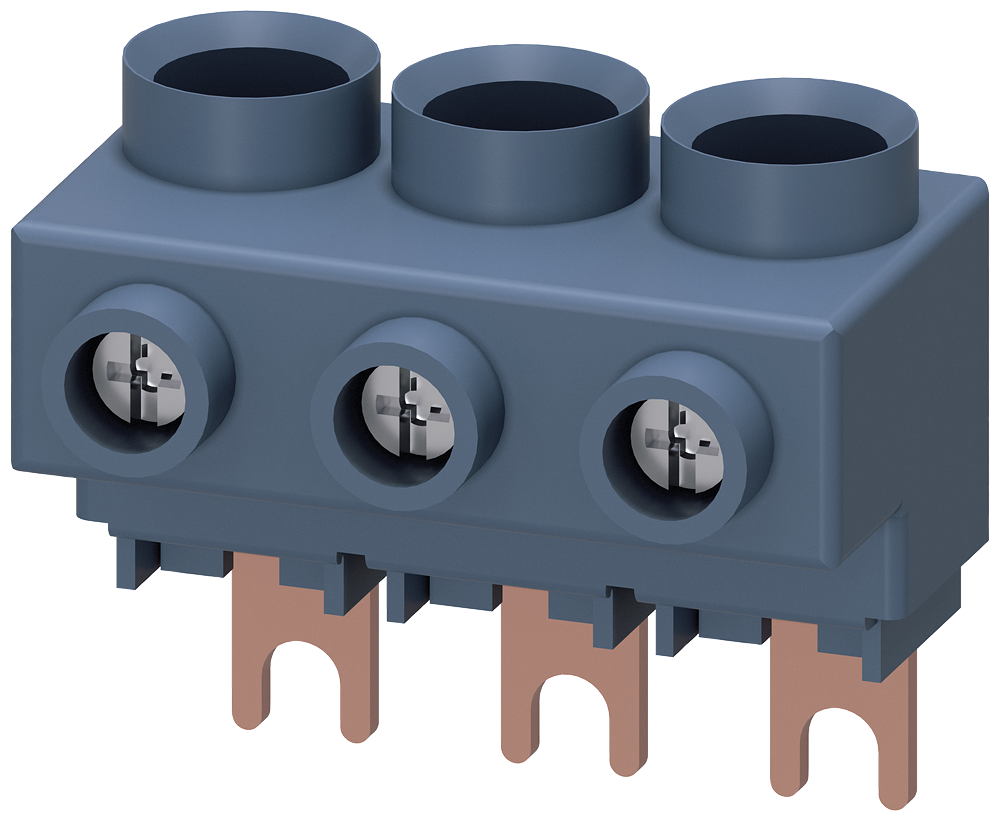 3Fázová napájecí svorka pro 3fázové přípojnice, přípojka shora, S00/S0