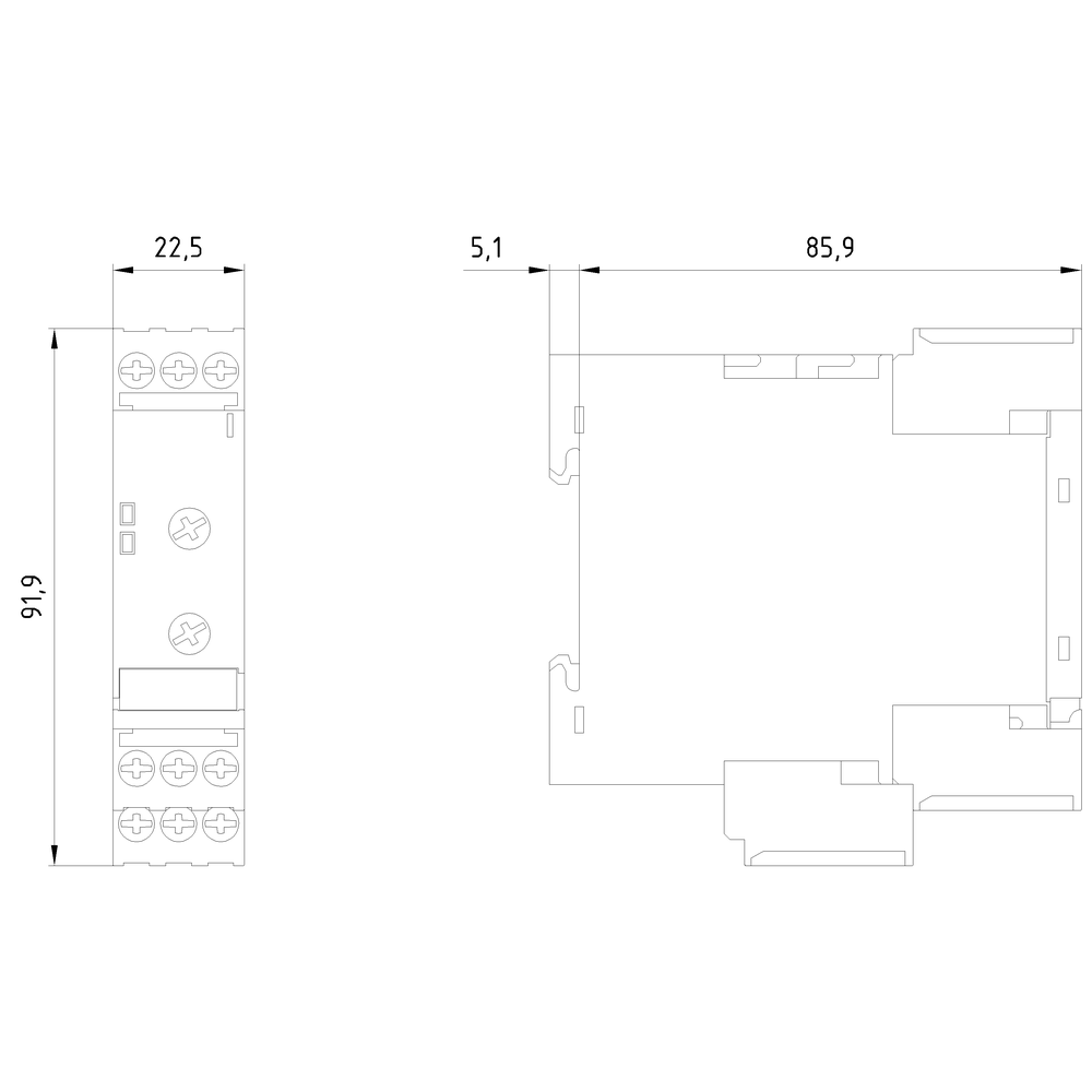 3UG4513-1BR20 Analogové monitorovací relé, výpadek a sled fází 20%