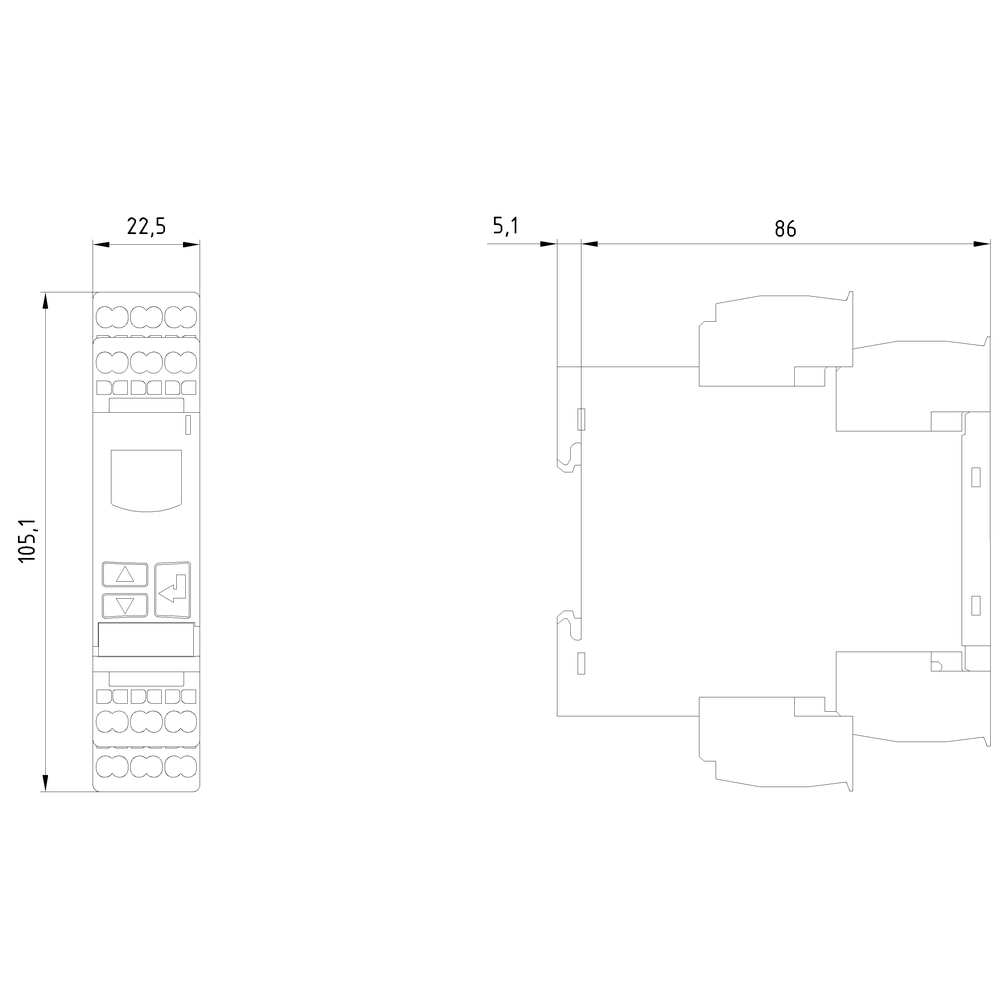 Digitální monitorovací relé pro třífázové napětí s N vodičem