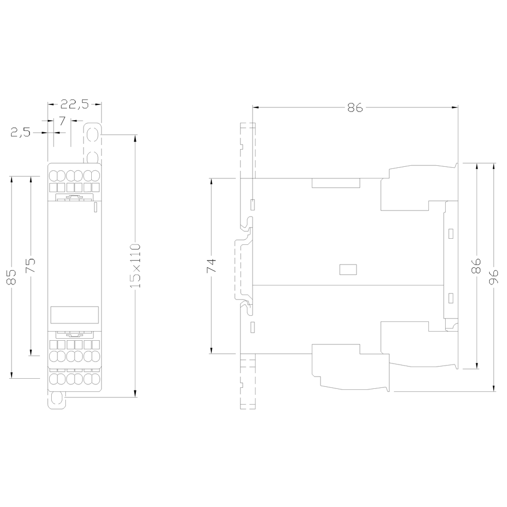 3UG4511-2BP20 Monitorovací relé, analog, monitorování sledu fází 3x 360-520V AC50 do