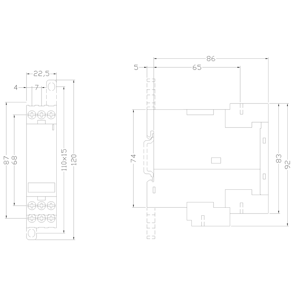 Monitorovací relé, analog, monitorování sledu fází 3x 360-520V AC50 do