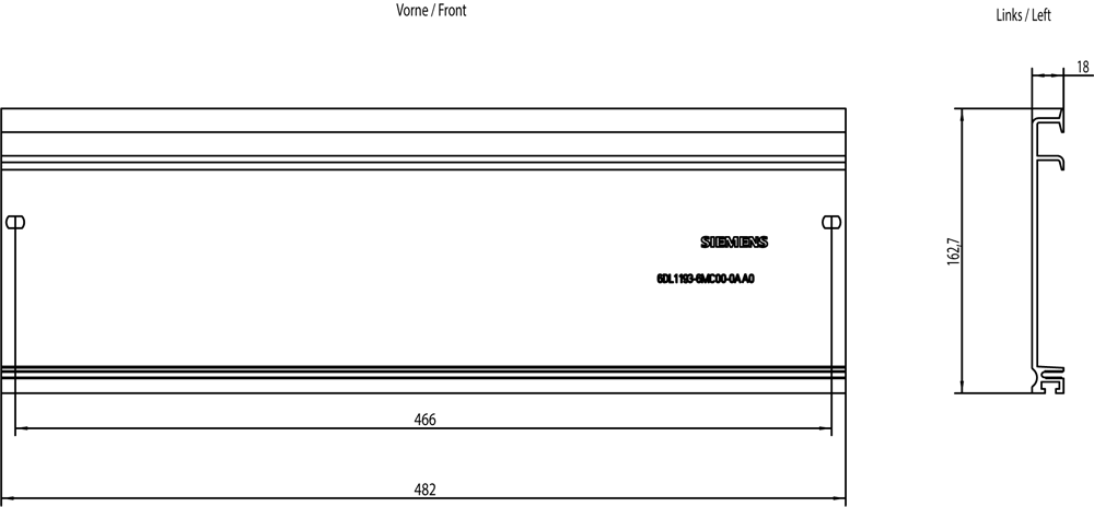 6DL1193-6MC00-0AA0 SIMATIC ET 200SP HA 482 mm (19)