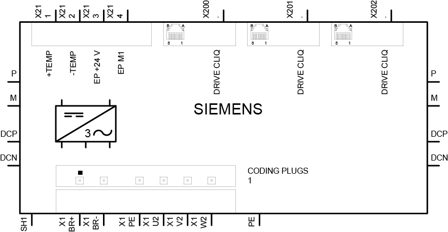 SINAMICS S120 DOUBLE MOTOR MODULE INPUT: DC 600V OUTPUT: 3AC 400V, 3A/3A FRAME SIZE: BOOKSIZE D-TYPE INTERNAL AIR COOLING OPTIMIZED PULSE SAMPLE AN...