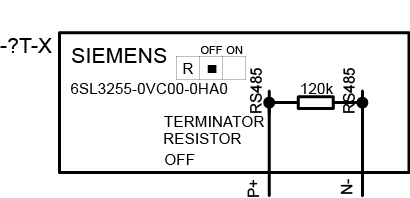 SINAMICS V20, RS485 konektor, Minimální množství 50 kusů, Velikost: 34x137x6 (ŠxVxH)