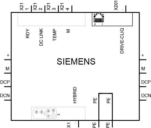 SINAMICS S120M ADAPTER MODULE 600 FRAME SIZE: BOOKSIZE COMPACT INPUT: DC 600V INTERNAL AIR COOLING