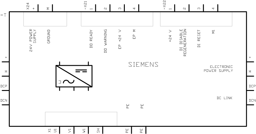 6SL3130-6AE15-0AB1 SINAMICS S120 SMART LINE MODULE INPUT: 3AC 380-480V, 50/60HZ OUTPUT: 600VDC, 8.3A