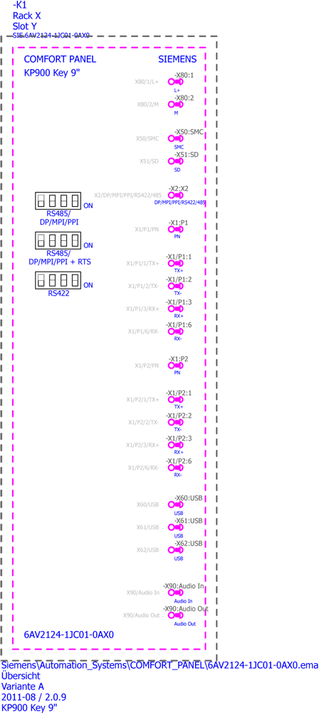 SIMATIC HMI KP900 Comfort, Comfort Panel, ovládání tlačítky, 9 širokoúhlý-TFT-displej, 16 MIO barev, PROFINET rozhraní, MPI/PROFIBUS-DP rozhraní, 1...
