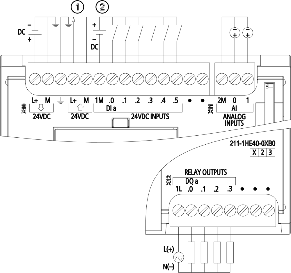 SIMATIC S7-1200, CPU 1211C, Kompaktní CPU, DC/DC/Relé, integrované I/O: 6 DI DC 24V, 4 DO Relé 2A, 2 AI 0-10V DC, Zdroj: DC 20,4-28,8V DC, pracovní...