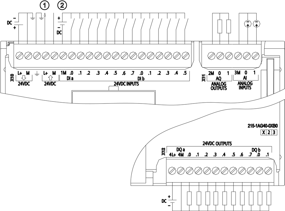 SIMATIC S7-1200, CPU 1215C, Kompaktní CPU, DC/DC/DC, 2 PROFINET Port, integrované I/O: 14 DI 24VDC, 10 DO 24VDC, 0,5A, 2 AI 0-10V DC, 2 AO 0-20mA D...