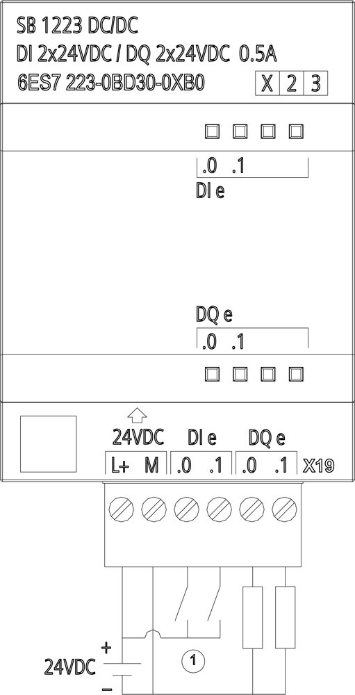 SIMATIC S7-1200, Vstupní / výstupní modul 2x DI / 2x DO