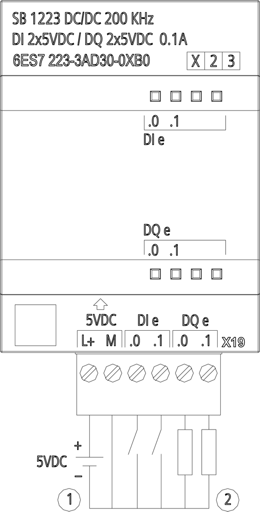 SIMATIC S7-1200, Vstupní / výstupní modul 2x DI / 2x DO 5 V DC 200 kHz