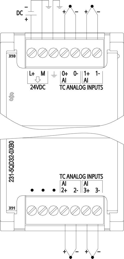 SIMATIC S7-1200, Analogový vstupní modul, SM 1231 TC, 4 AI termočlánky