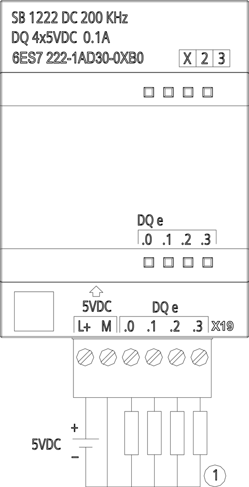 SIMATIC S7-1200, Digitální výstup SB 1222, 4DQ, 5V DC 200kHz