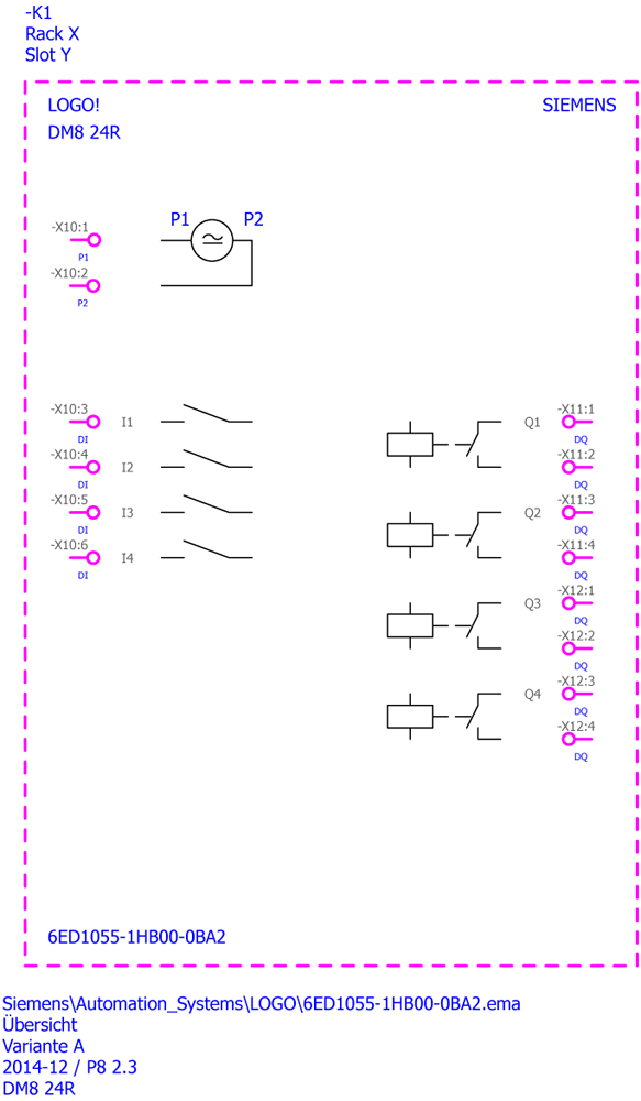 LOGO! DM8 24R Rozšiřující modul, SV/I/O: 24V/24V/Relé, 2TE 4 DE/4 DA, AC/DC/NPN vstup pro LOGO! 8