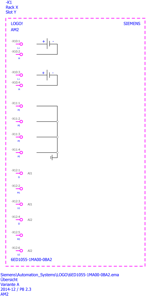 LOGO! AM2 Rozšiřující modul, SV/: DC 12/24V, 2 AE, 0-10V nebo 0/4-20mA pro LOGO! 8
