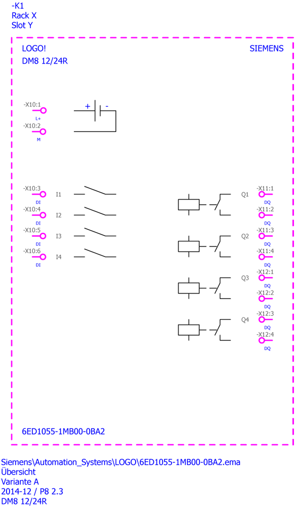 LOGO! DM8 12/24R Rozšiřující modul, SV/I/O: 12, 24V/12V/24V/Relé, 2TE, 4 DE/4 DA pro LOGO! 8