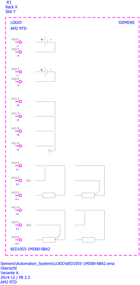 LOGO! AM2 RTD rozšiřující modul, SV: DC 12/24V, 2AE-50... +200/C Pt100/1000 pro LOGO! 8
