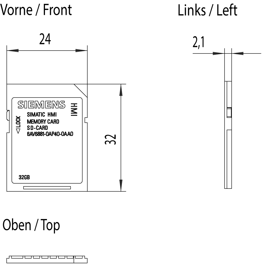 SIMATIC HMI SD memory card 32 GB, indoor TIA Portal V16 or higher