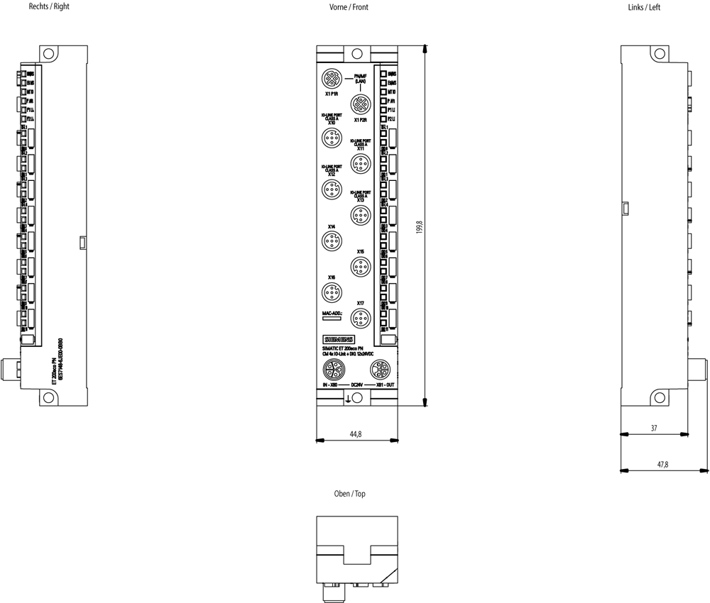 SIMATIC ET 200eco PN CM 4xIO-Link, M12-L 8x M12