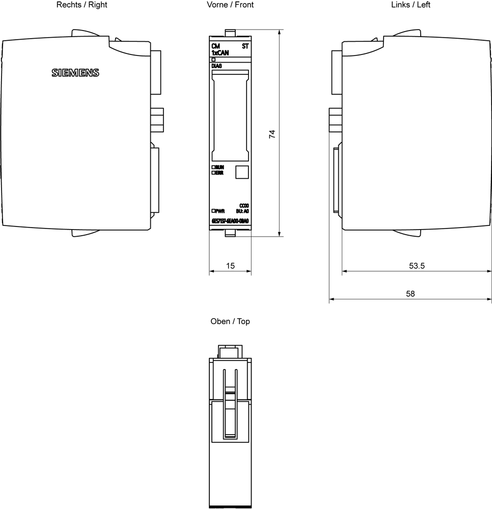 6ES7137-6EA00-0BA0 SIMATIC ET 200SP CM 1x CAN ST