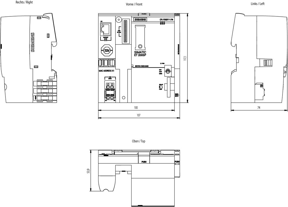6ES7510-1SK03-0AB0 SIMATIC ET 200SP CPU 1510SP F-1 PN
