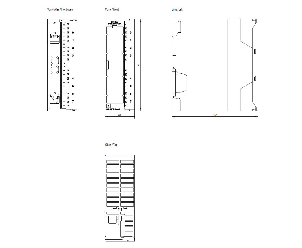 SIMATIC S7-300 SM 322, DQ 8x24 V DC/2 A