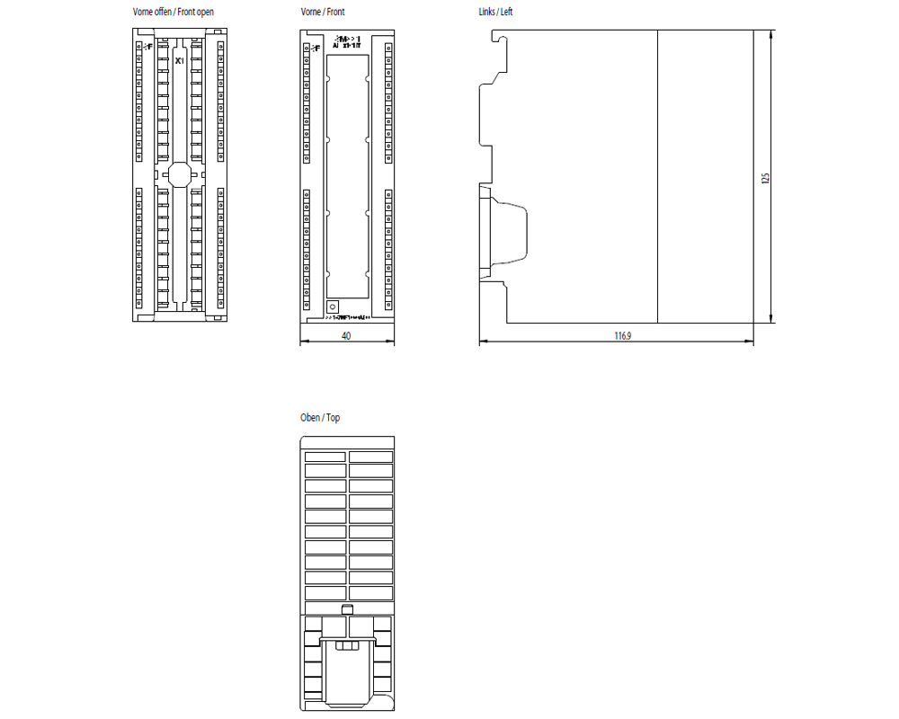 SIMATIC S7-300 SM 331, AI U/I 8x16 bit