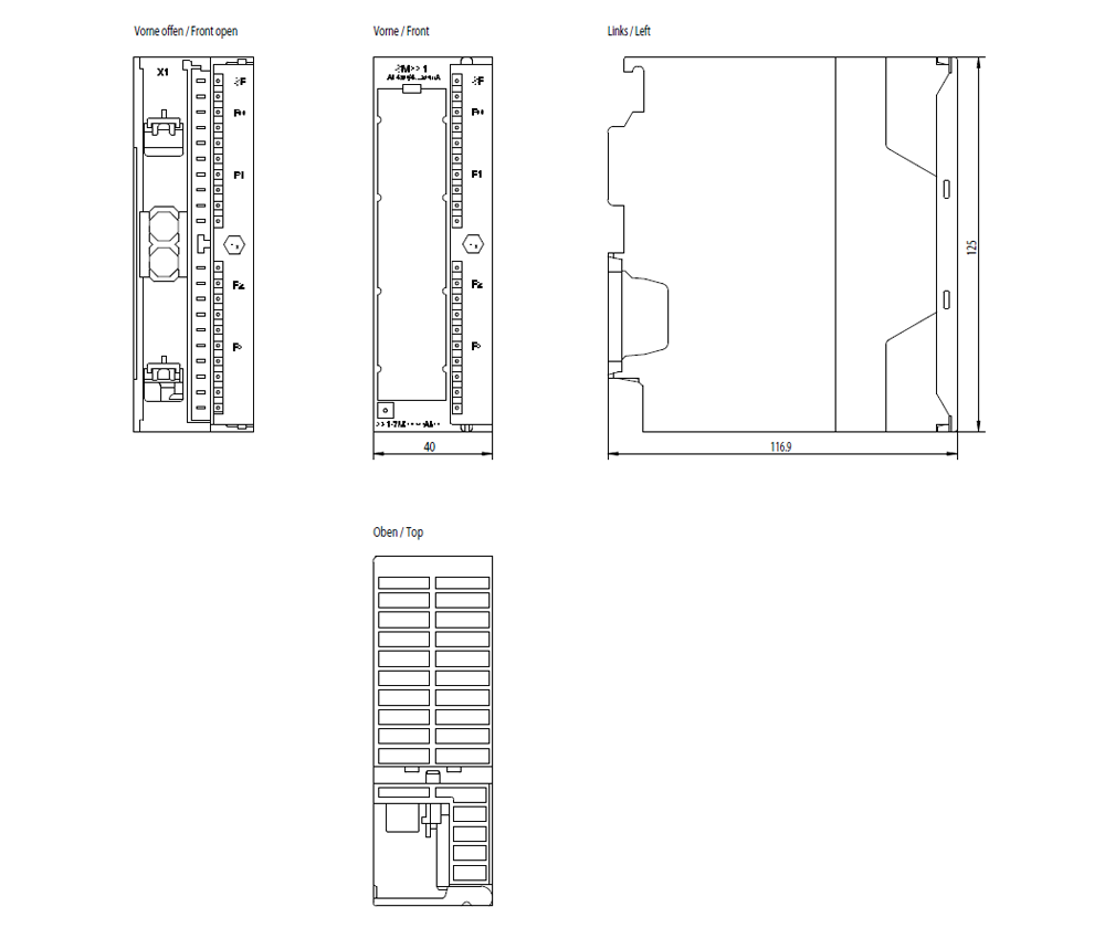 6ES7331-7RD00-0AB0 SIMATIC S7-300 SM 331, AI 4x0/4 ... 20 mA For signals from the hazardous area