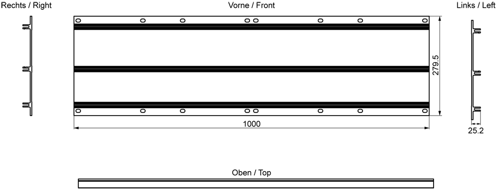 SIMATIC ET 200pro Module rack width, 1 000 mm