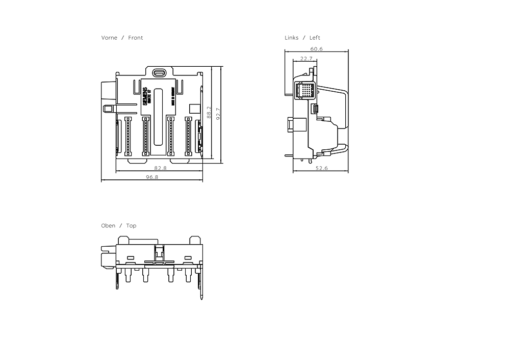 SIMATIC ET 200M BM 2x40 For two 40 mm I/O modules