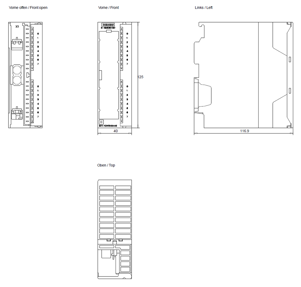SIMATIC S7-300 SM 321, DI 16x48 ... 125 V DC