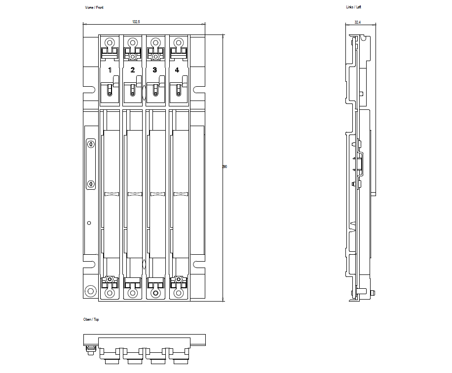 SIMATIC S7-400 CR3 With 4 slots, sheet steel For configuring S7-400 central units