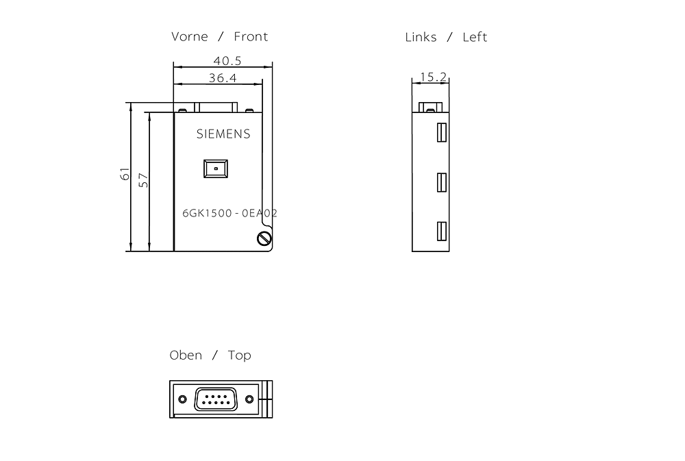 PROFIBUS sběrnicový připojovací konektor s axiálním vývodem kabelu pro prům. PC