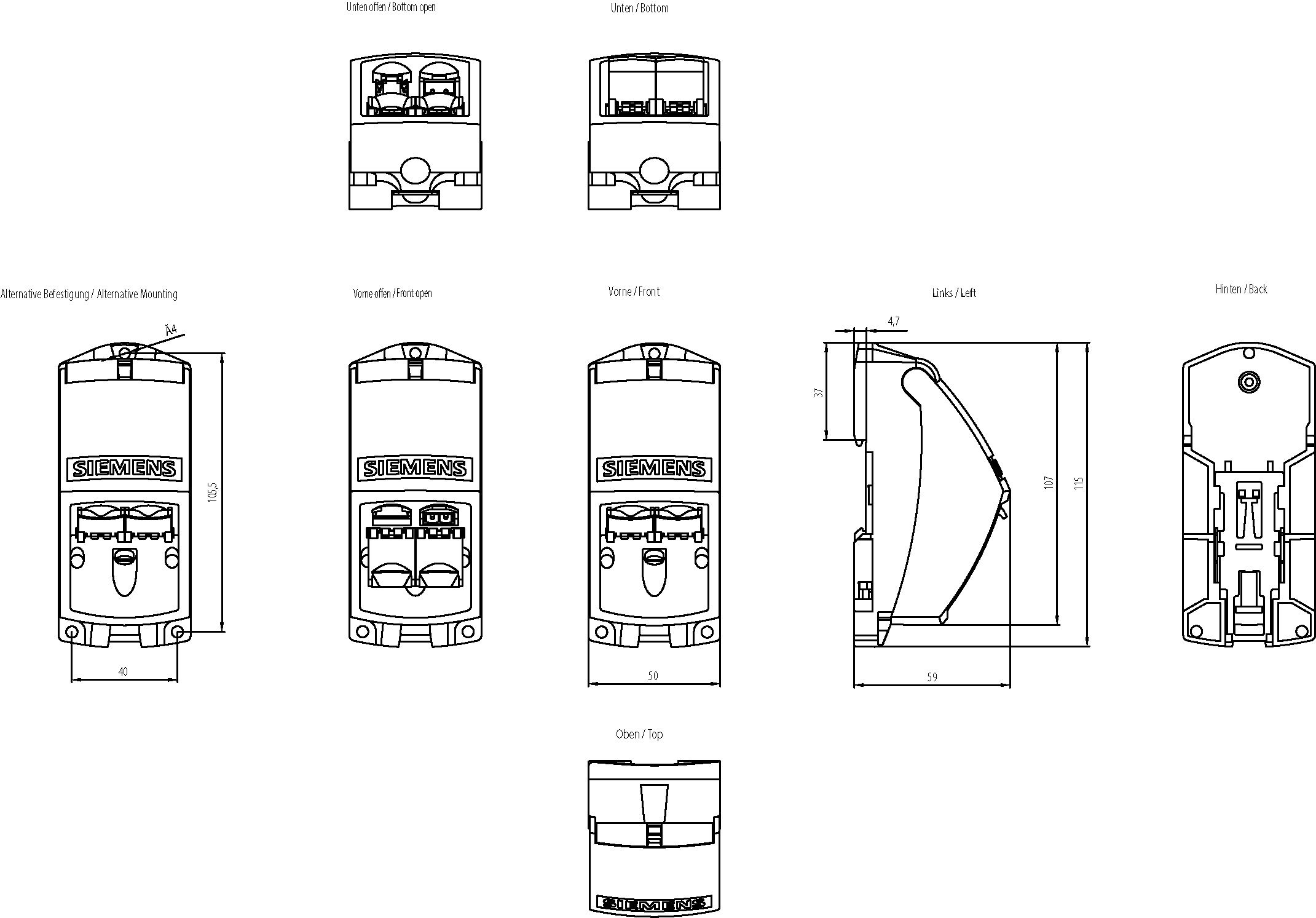 6GK1901-1BE00-0AA3 IE FC RJ45, mod. zásuvka, základ.modul s napájecí vložkou, výměnná vložka 1x24V=