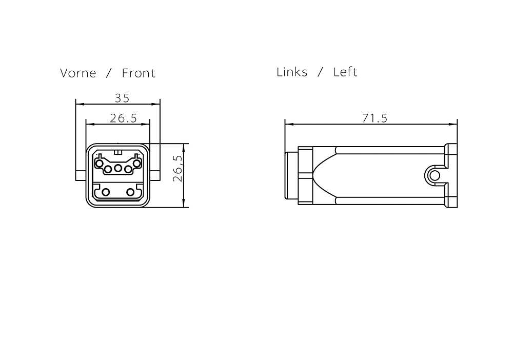 PB ECOFAST zakončovací konektor, 2xCu, 4x1,5mm2 Cu, kolíková vložka, 1 ks