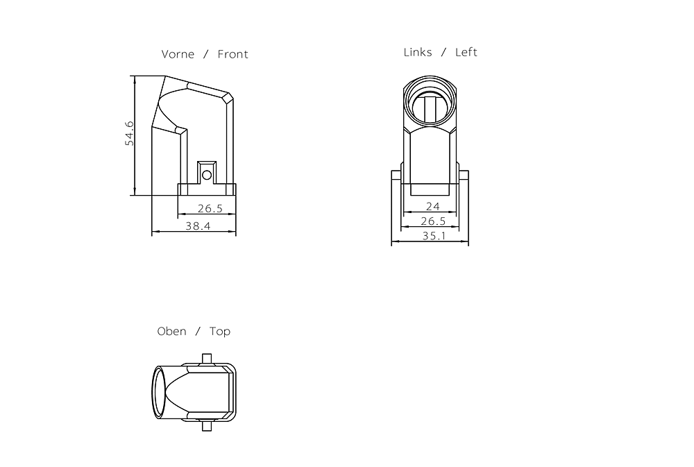 6GK1905-0CC00 PB ECOFAST úhlový hybr.konektor (ECOFAST Cu), 2x Cu, 4x 1,5mm2 Cu, kolík. vložka