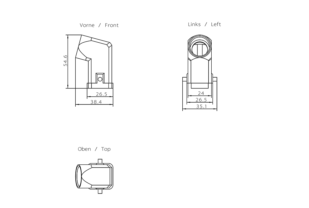 PB ECOFAST úhlový hybr.konektor (ECOFAST Cu), 2xCu, 4x 1,5mm2 Cu, zásuv. vložka