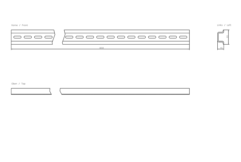 6ES5710-8MA31 SIMATIC S5 Mounting rail 830 mm For 900 mm cabinet