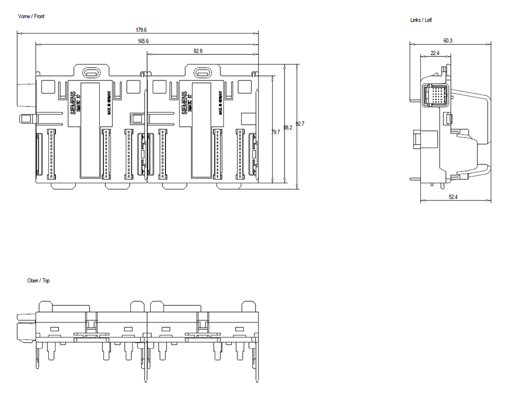 SIMATIC DP, bus module pair BM DP/PA for holding 2 FDC 157-0 F, redundancy mode 160 mm wide, for extended temperature range for insertion and remov...