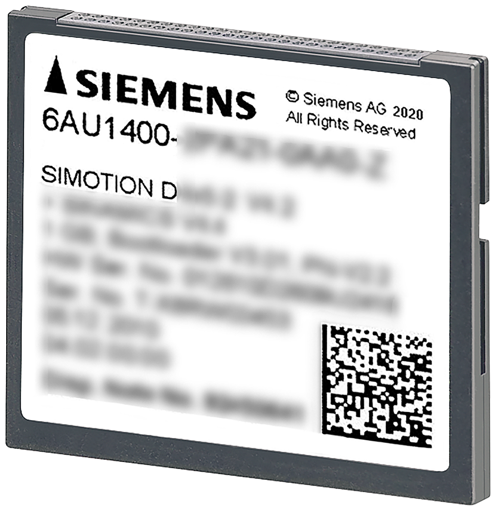 SIMOTION drive-based 2 GB CompactFlash card D410-2; SINAMICS drive runtime software V5.x and SIMOTION Kernel for SIMOTION D410-2; current software ...