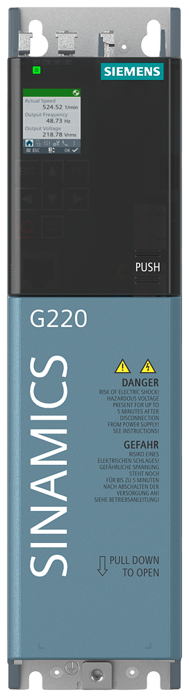 SINAMICS G220, 3 x 380 ... 480 V~, 1,1 kW / 1,5 hp, PROFINET / Ethernet/IP