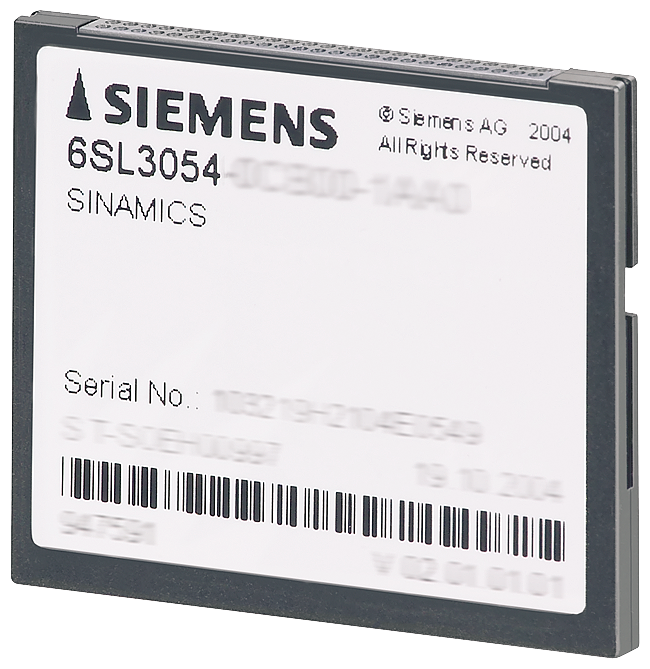 SINAMICS S120 CompactFlash card without performance expansion incl. licensing (Certificate of License, stored on the card) V4.8