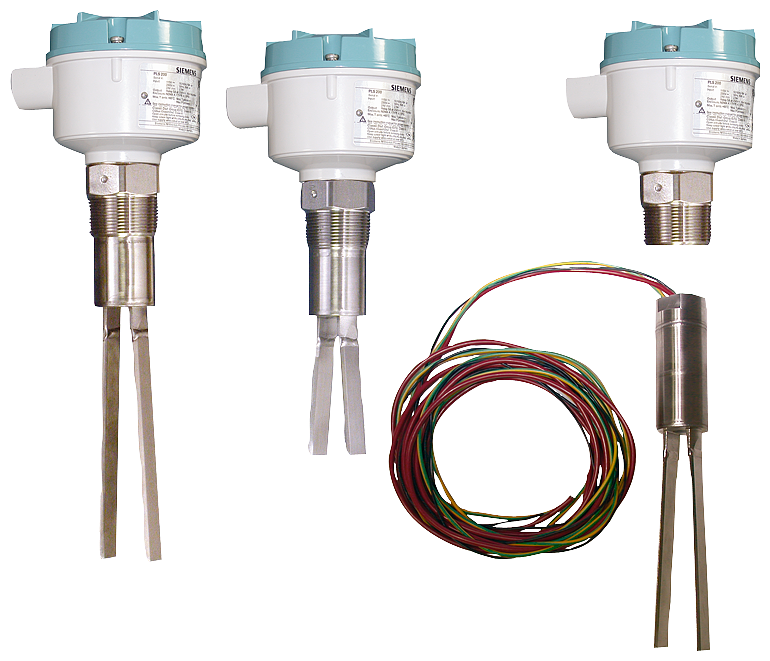 SITRANS LVS200 Vibrating fork point level switch, standard design: level and material detection in dry bulk solids. Extension options to 4 m (13.12...