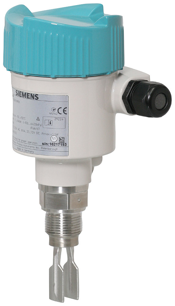 SITRANS LVL200 Vibrating point level switch, standard design. Detects level and material in liquids and slurries. Short insertion. For hazardous ap...