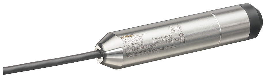 Transmitters SITRANS LH100 for hydrostatic level measurement, submersible transmitter, two-wire connection, 4...20 mA housing material 316L (1.4404...