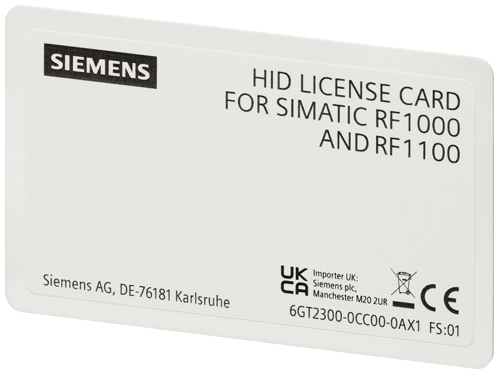 SIMATIC RF1000 HID license card transponder RF1100T with single license for HID Proximity by Siemens