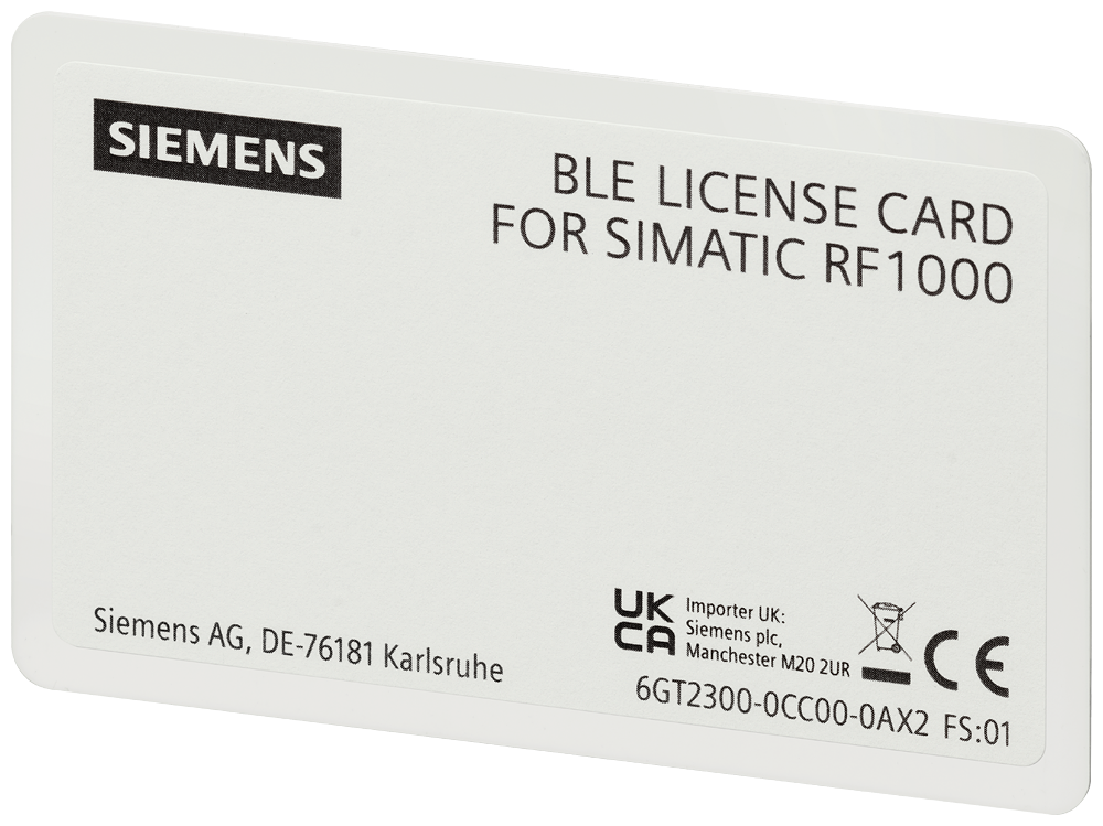 SIMATIC RF1000 BLE license card with single license for enabling the BLE function for RF10x0R reader by Siemens